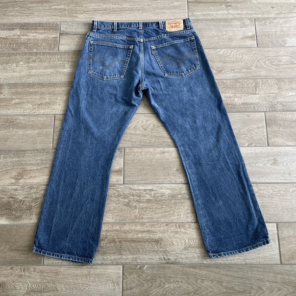 Levis 517 Mens Size 38 Jeans Classic Bootcut Blue Denim Dark Wash Red Tab 38x30 - Picture 7 of 9